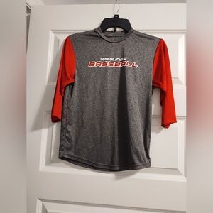 Rawlings Charcoal and Scarlet Long Sleeve Tee